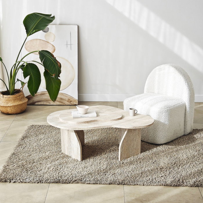 Hanah Home Mesa de centro Melted - Travertino